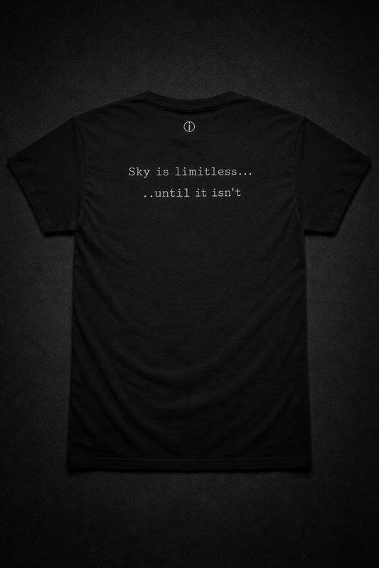Sky is Limitless… Until It Isn’t | Minimalist Black Tee